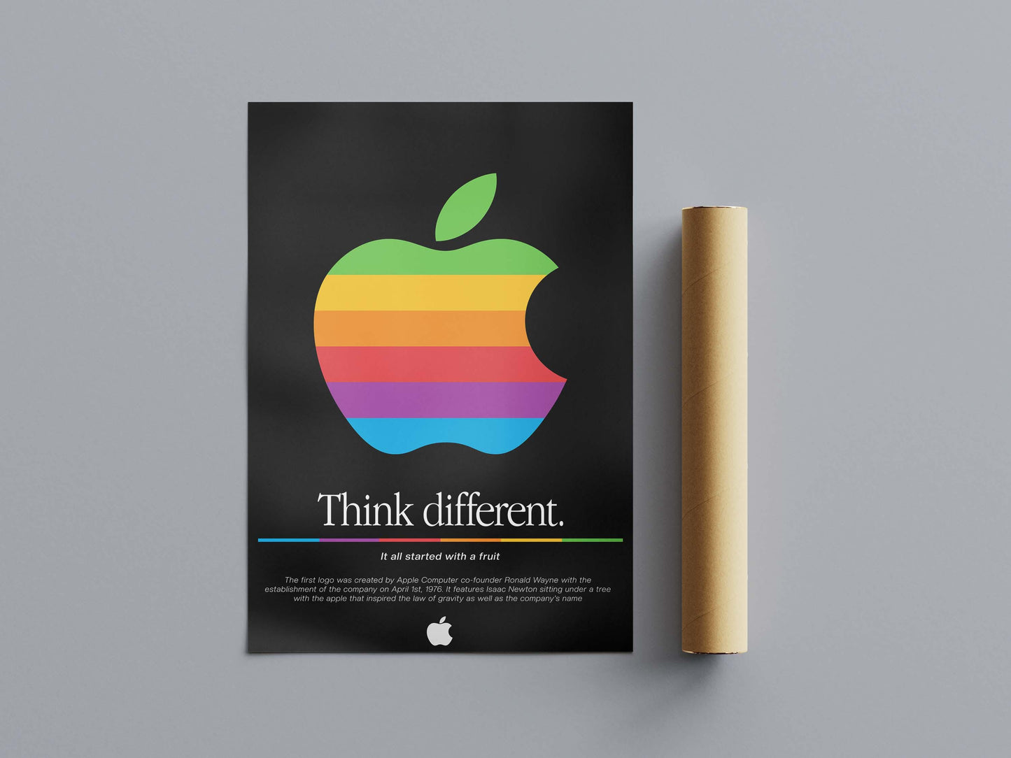 Epic Poster Logo Apple 1976 Black, Wall Decor, Logo Printable Art For Lovers & Office