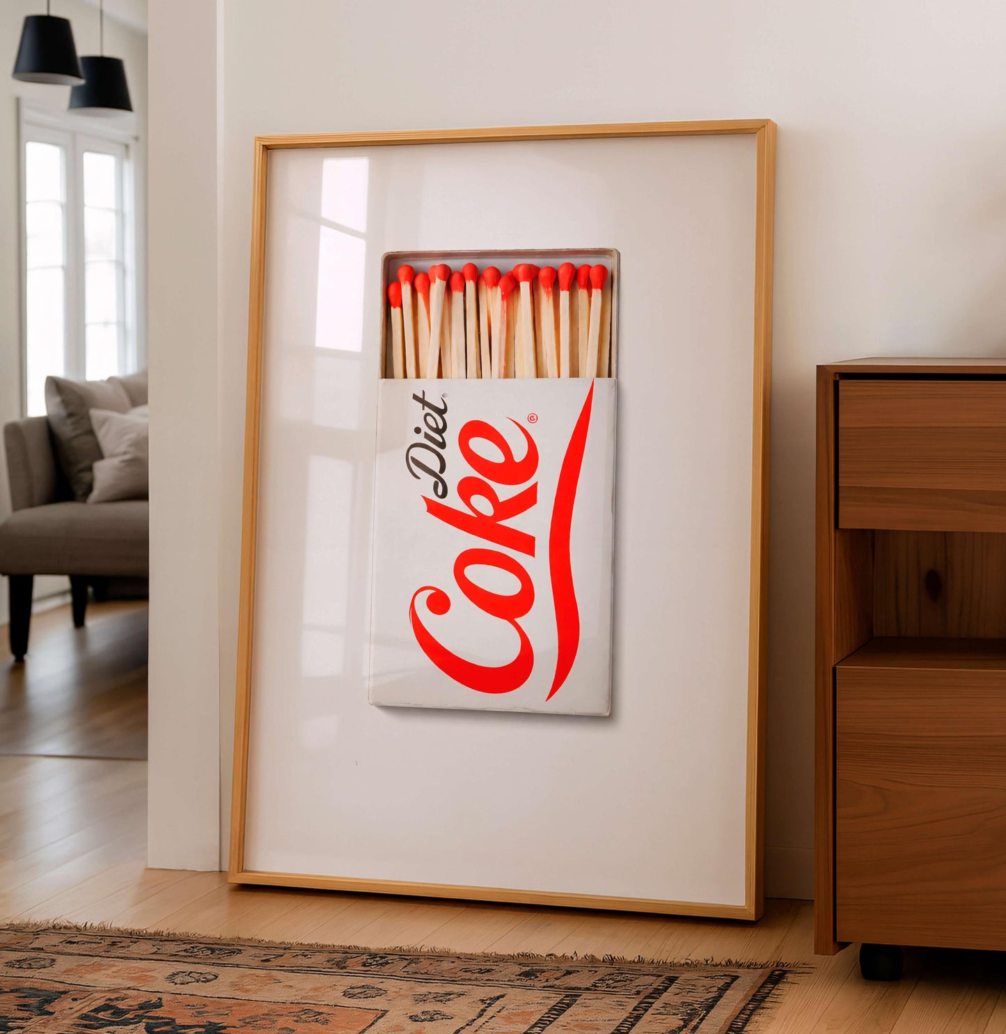 Diet Coke Poster, Retro Kitchen Wall Art, Minimalist Drink Print