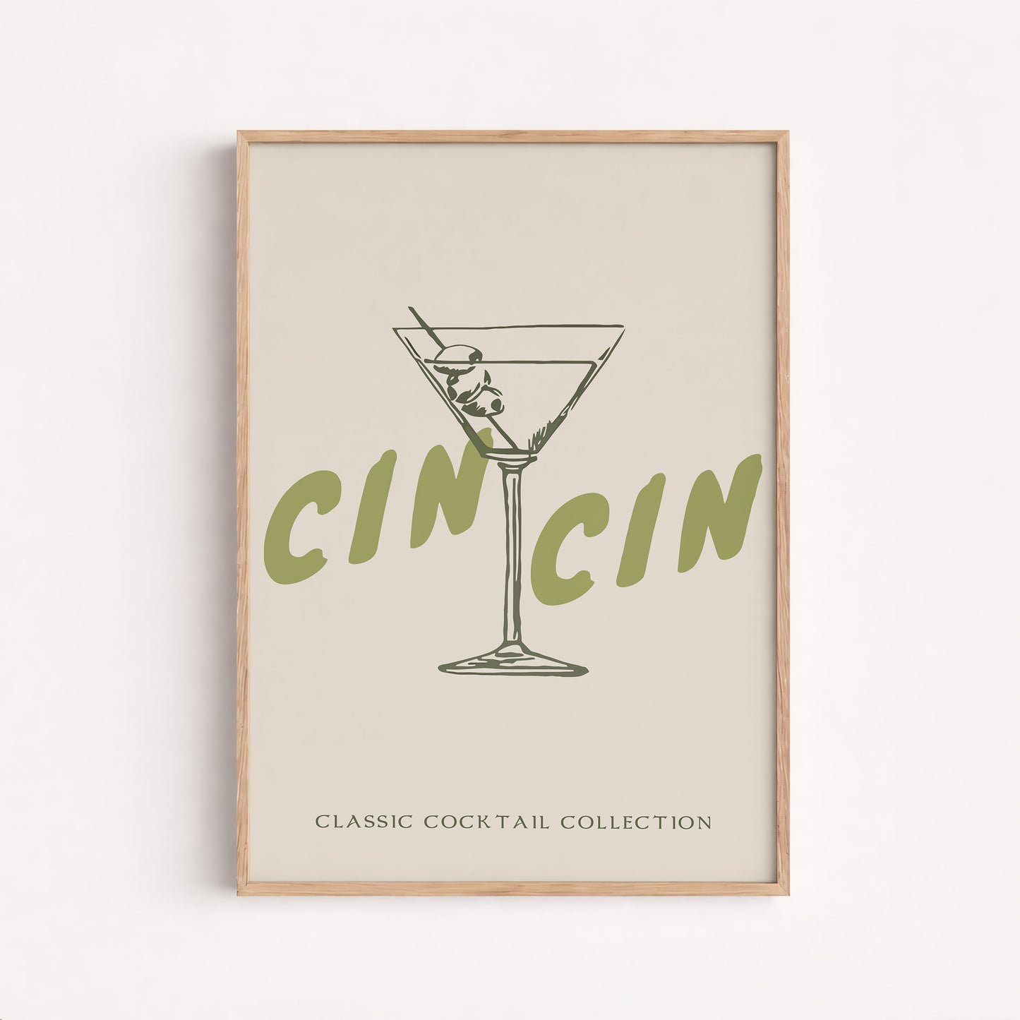 Cin Cin Martini, Elegant Kitchen Art, Decoration Wall