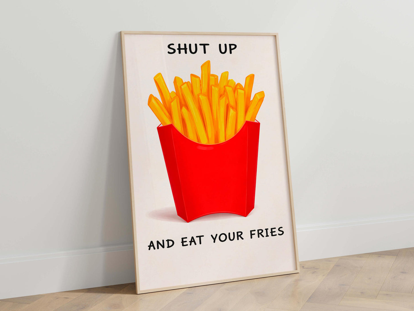 Funny Fries Poster, Kitchen Humor Art Print, Wall Art Prints
