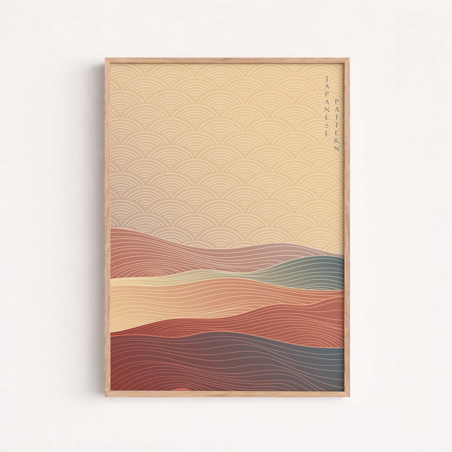 Japanese Abstract Landscape Print, Zen Pattern, Neutral Modern Wall