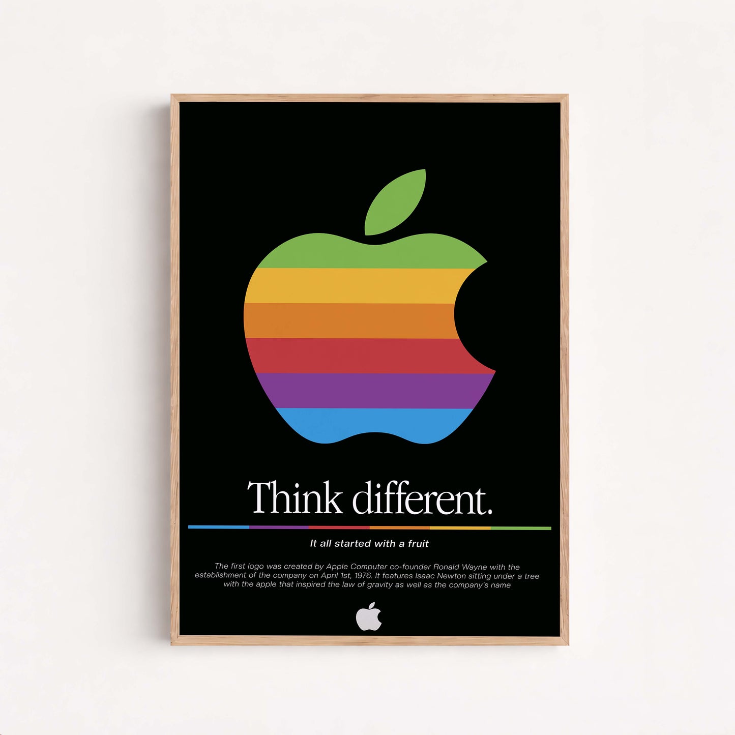 Epic Poster Logo Apple 1976 Black, Wall Decor, Logo Printable Art For Lovers & Office