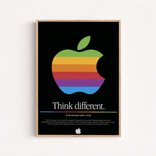 Epic Poster Logo Apple 1976 Black, Wall Decor, Logo Printable Art For Lovers & Office