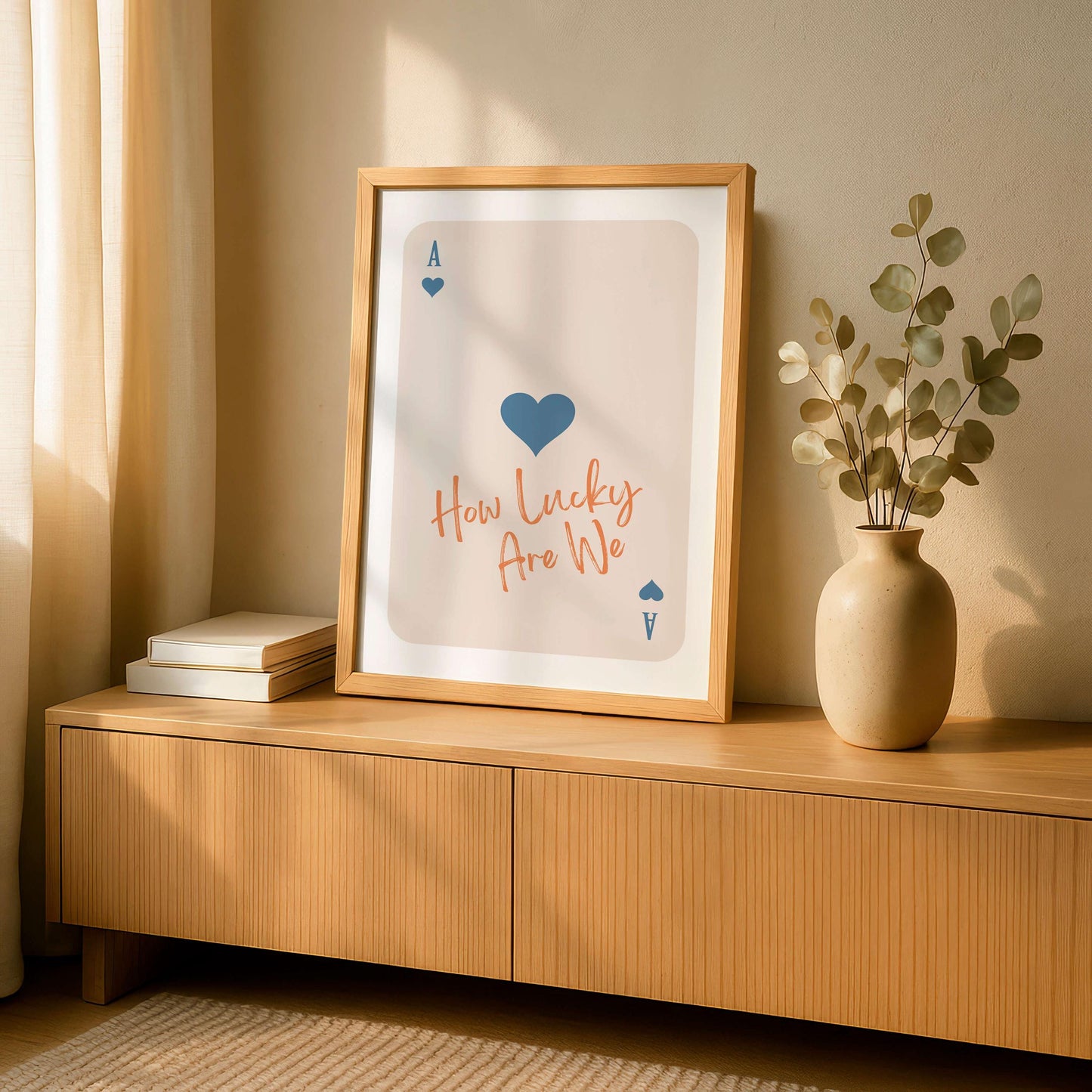 How Lucky Are We Poster, Romantic Quote Wall Art, Home Decor