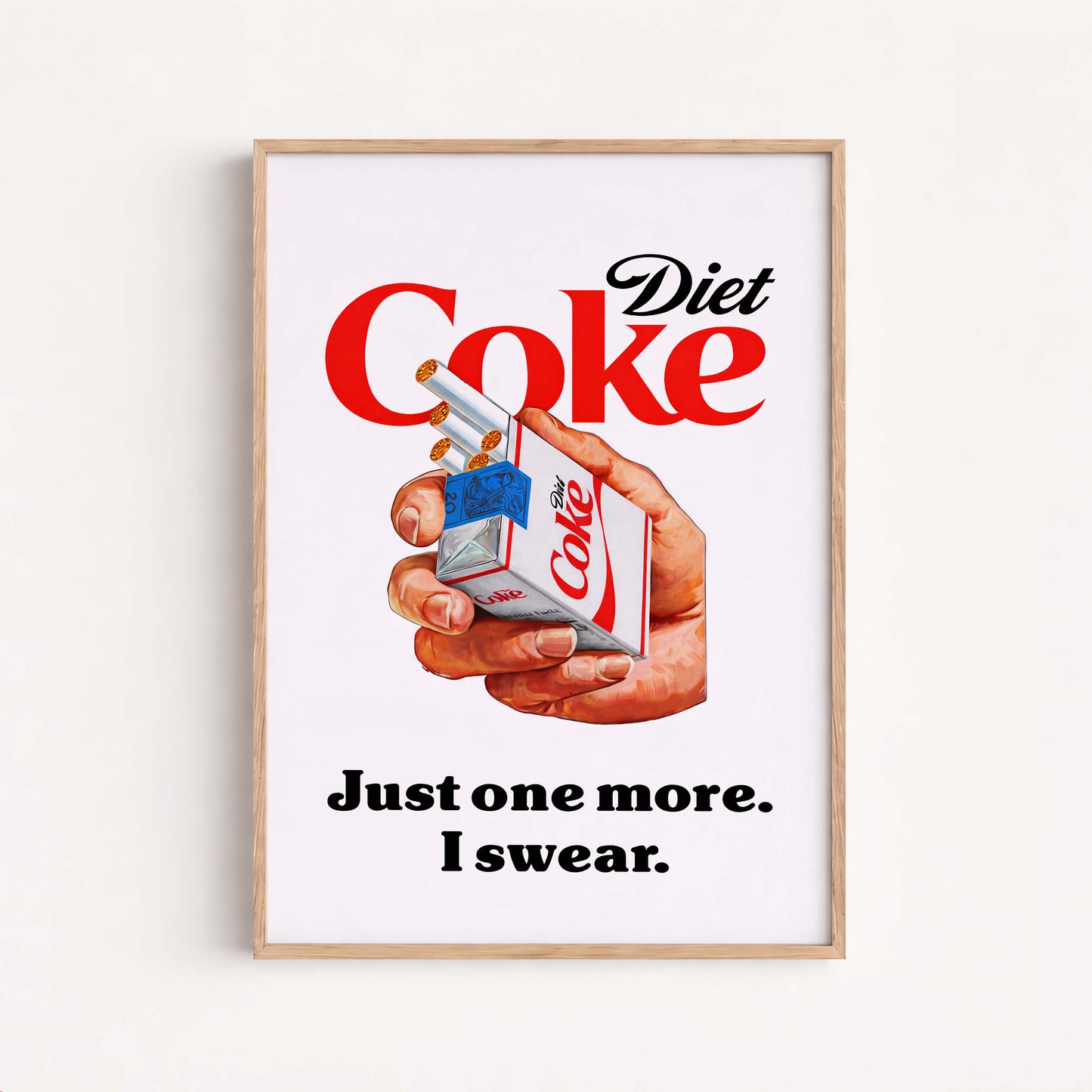 Diet Coke Poster, Minimalist Drink Print, Funny Diet Soda Lover Gift