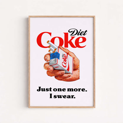 Diet Coke Poster, Minimalist Drink Print, Funny Diet Soda Lover Gift
