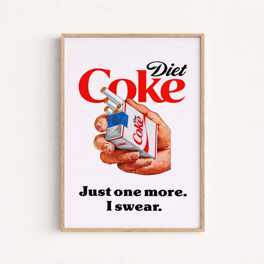 Diet Coke Poster, Minimalist Drink Print, Funny Diet Soda Lover Gift