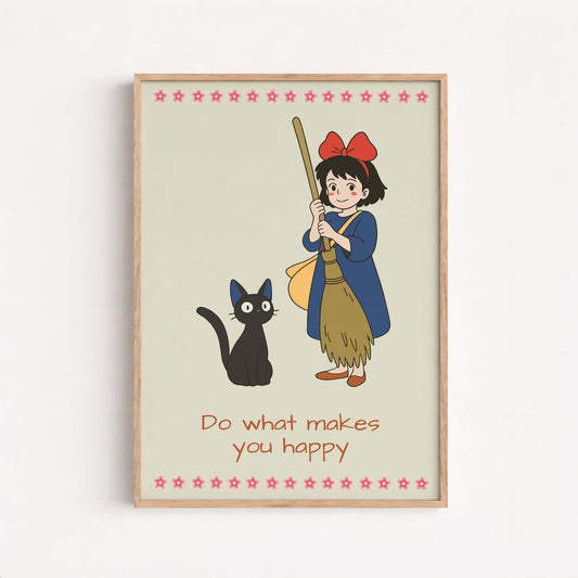 Poster Kiki's Delivery Service, Japanese Anime Art, Printed Wall Art