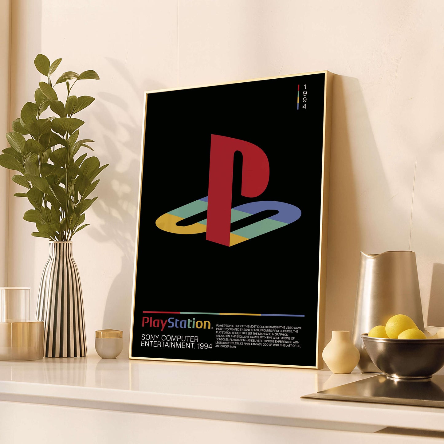 Playstation Logo Art Print Black, Modern Digital Poster For Gamers, Printable Ps Logo Wall Art