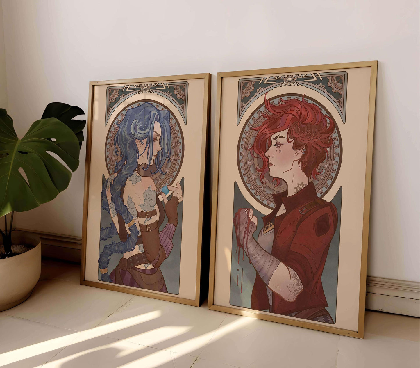 Arcane Retro Poster, Tv Serie Wall Art,  Jinx & VI Wall Decor
