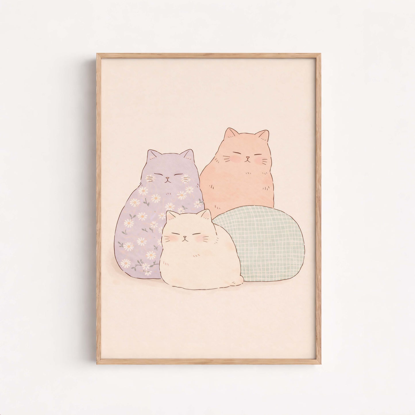 Cat Poster Cute, Minimal Animal, Modern Home Decor