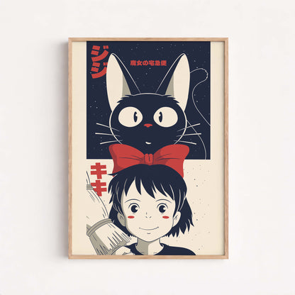 Poster Kiki's Delivery Service, Anime wall art, Gift Anime