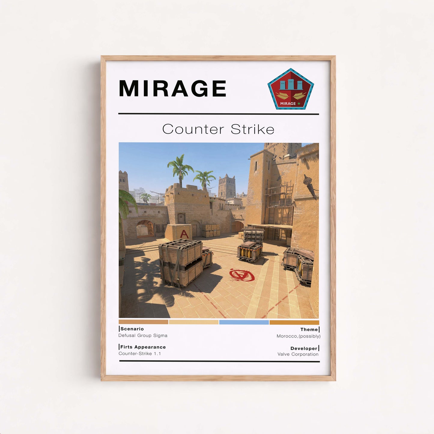 Counter Strike Mirage Posters, Gaming Room Decor, Printable Gift