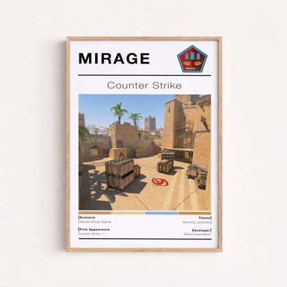 Counter Strike Mirage Posters, Gaming Room Decor, Printable Gift