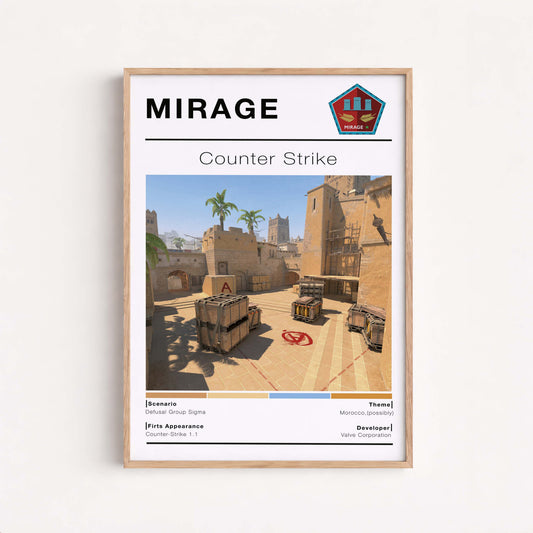 Counter Strike Mirage Posters, Gaming Room Decor, Printable Gift