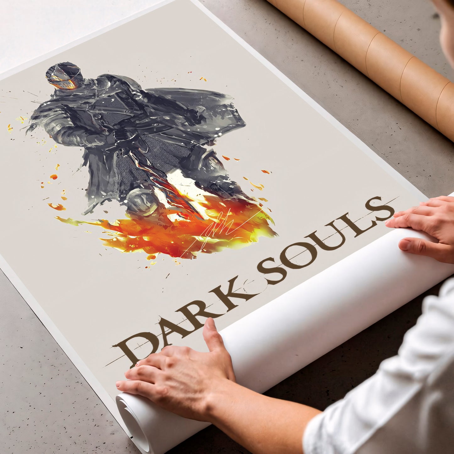 Dark Fantasy Knight Poster, Medieval Warrior Wall Art
