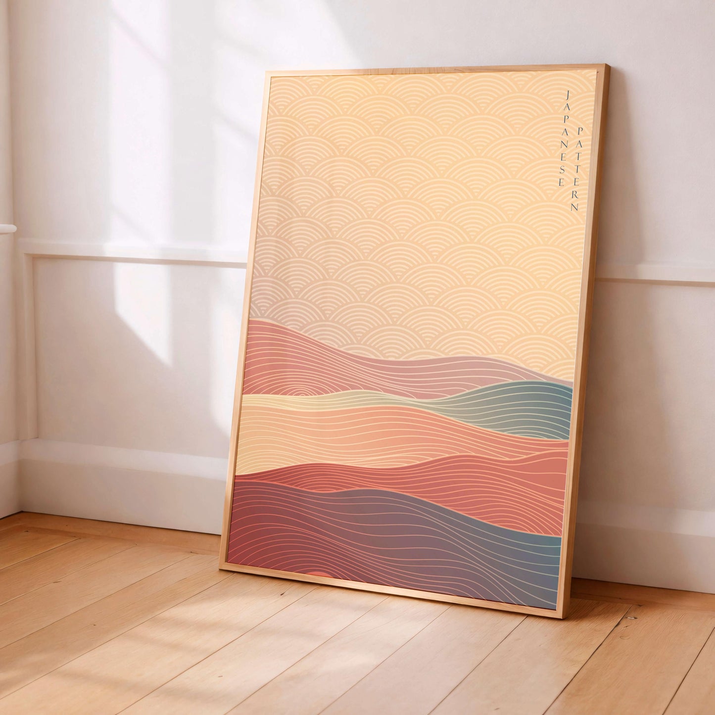 Japanese Abstract Landscape Print, Zen Pattern, Neutral Modern Wall