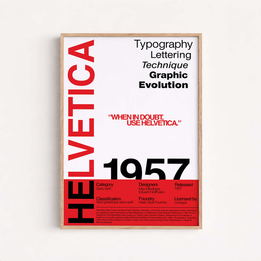 Helvetica Typography Poster, Modernist Graphic Design Print, Swiss Style Alphabet Layout