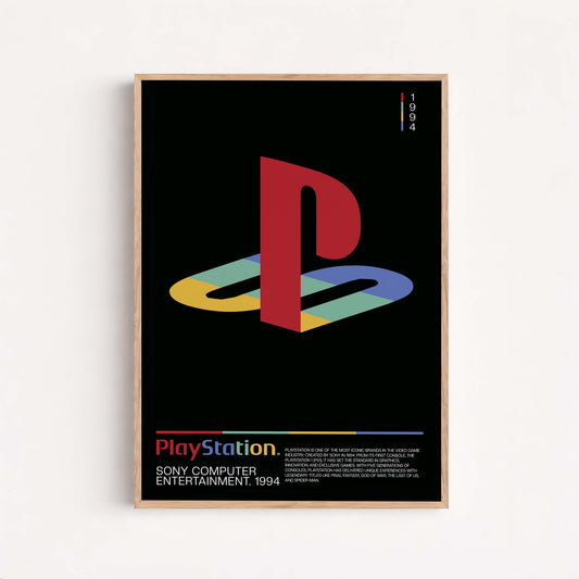 Playstation Logo Art Print Black, Modern Digital Poster For Gamers, Printable Ps Logo Wall Art