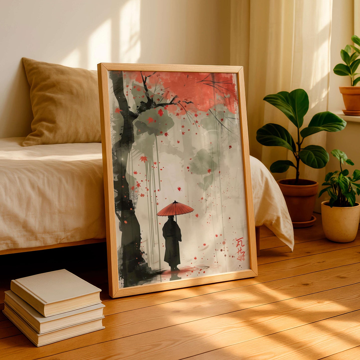 Samurai Poster, Japanese Warrior Wall Art, Modern Asian Decor