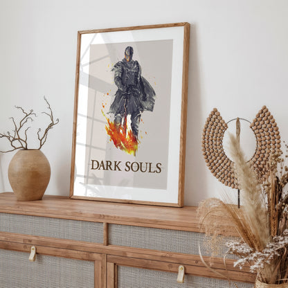 Dark Fantasy Knight Poster, Medieval Warrior Wall Art