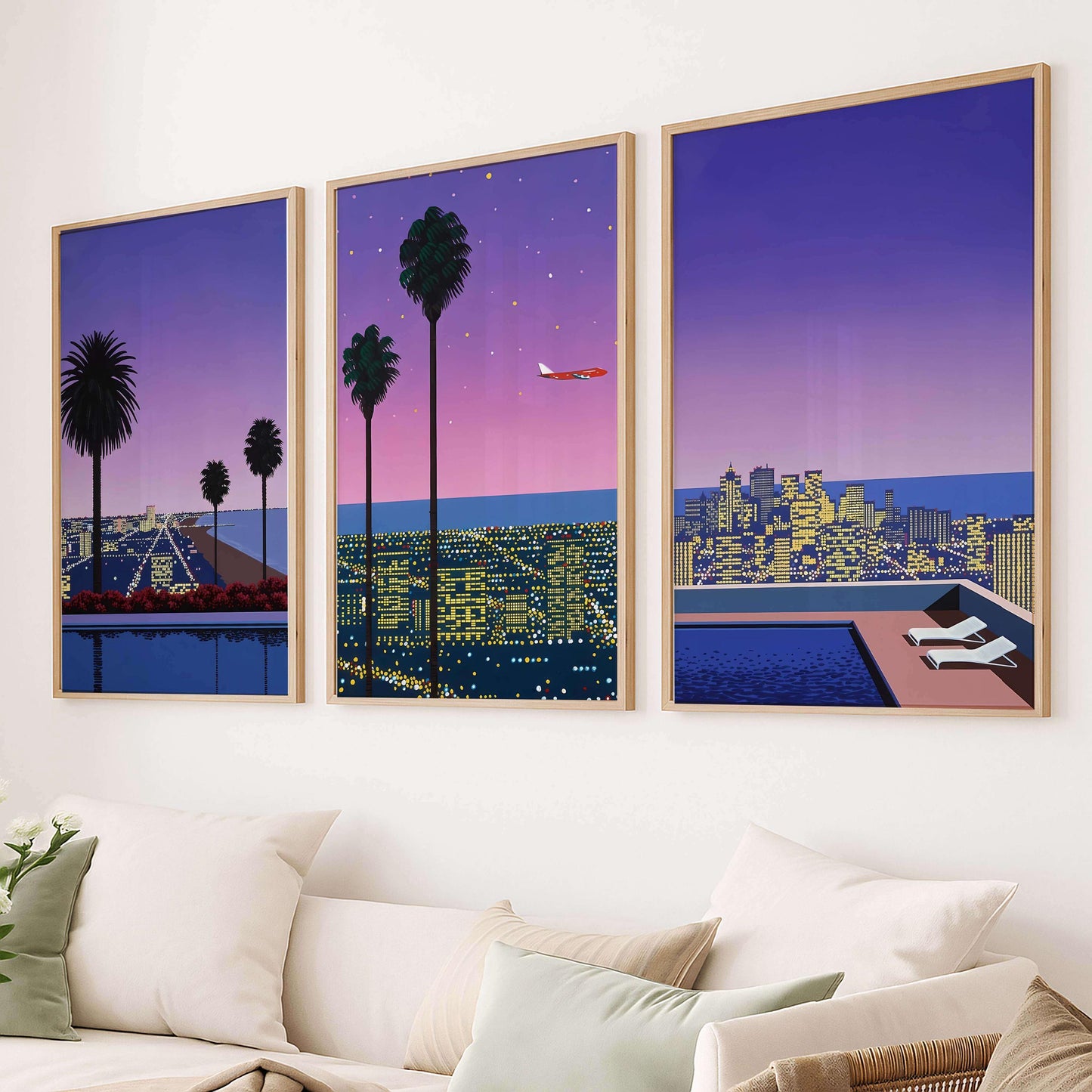 Hiroshi Nagai Set Of 3 Poster, Japanese Retro Poster, Wall Art Prints, Wall Decor