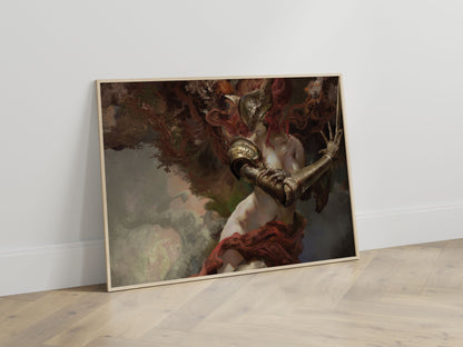 Elden Ring Valkyrie Warrior Poster Dark Fantasy Wall Art Medieval Gamer Room Decor Epic Game Print