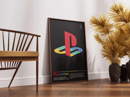 Playstation Logo Art Print Black, Modern Digital Poster For Gamers, Printable Ps Logo Wall Art