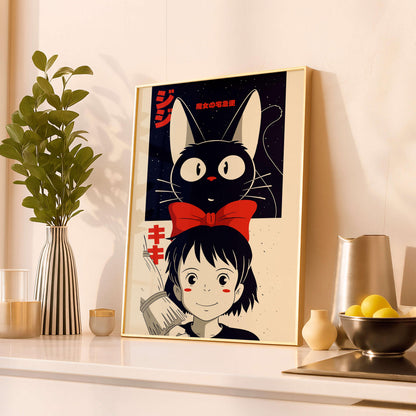 Poster Kiki's Delivery Service, Anime wall art, Gift Anime