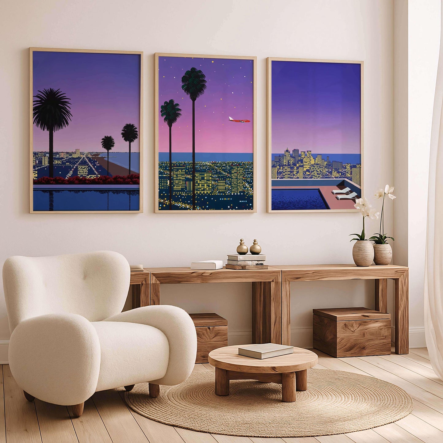 Hiroshi Nagai Set Of 3 Poster, Japanese Retro Poster, Wall Art Prints, Wall Decor