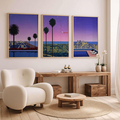 Hiroshi Nagai Set Of 3 Poster, Japanese Retro Poster, Wall Art Prints, Wall Decor