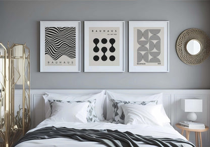 Bauhaus Wall Art Set 3 Retro Abstract Exhibition Posters