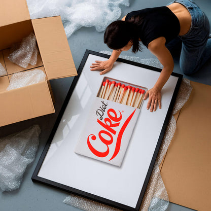 Diet Coke Poster, Retro Kitchen Wall Art, Minimalist Drink Print