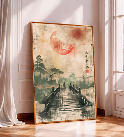 Silent Journey, Japanese Zen Wall Art, Minimalist Landscape Poster