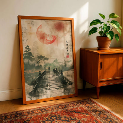 Silent Journey, Japanese Zen Wall Art, Minimalist Landscape Poster
