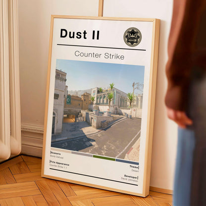 Csgo Tactical Desert Map Poster, Minimalist Fps Game Wall Art, Gaming Room Decor