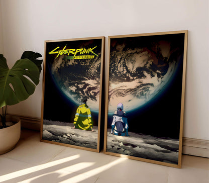 Cyberpunk edgerunners Poster Art Print Set 2, Anime Wall Art Print
