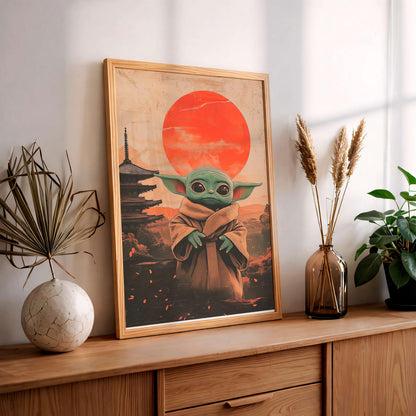 Japanese Sci, Fi Alien Art Print, Cozy Geek Room Decor
