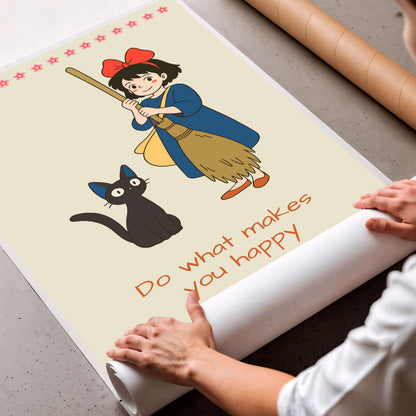 Poster Kiki's Delivery Service, Japanese Anime Art, Printed Wall Art