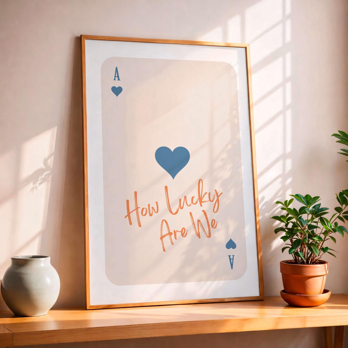 How Lucky Are We Poster, Romantic Quote Wall Art, Home Decor