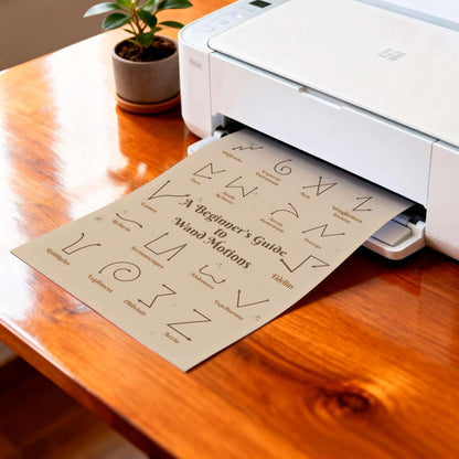 Wizard Spell Guide Art Print, Magic Wand Movements