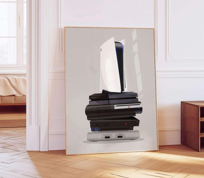 Evolution Of Gaming Consoles, Retro To Modern Game System Art