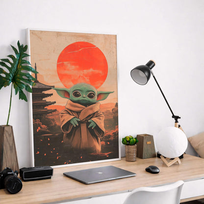 Japanese Sci, Fi Alien Art Print, Cozy Geek Room Decor