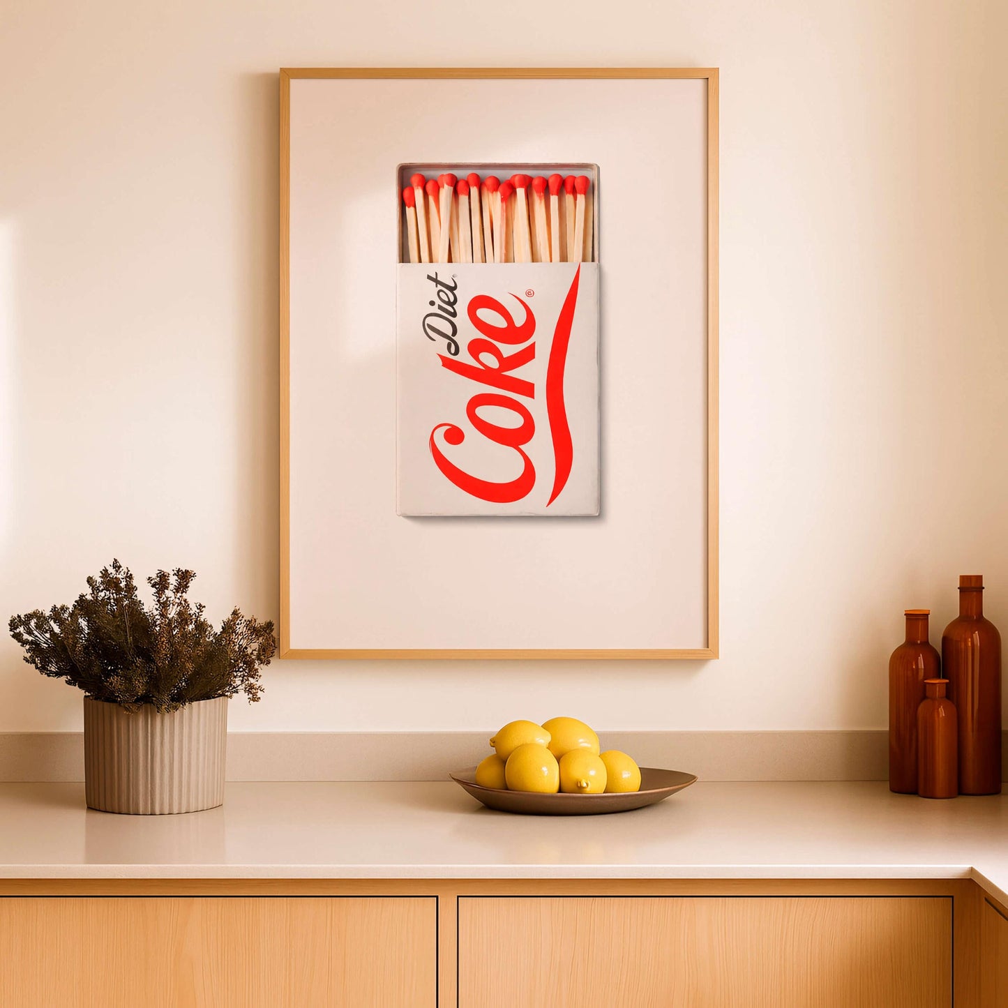 Diet Coke Poster, Retro Kitchen Wall Art, Minimalist Drink Print