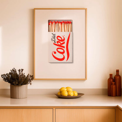 Diet Coke Poster, Retro Kitchen Wall Art, Minimalist Drink Print