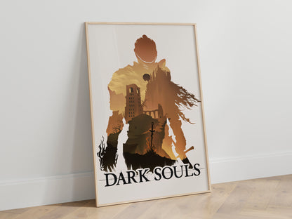 Dark Fantasy Silhouette Poster, Medieval Castle Wall Art, Minimal Aesthetic Print
