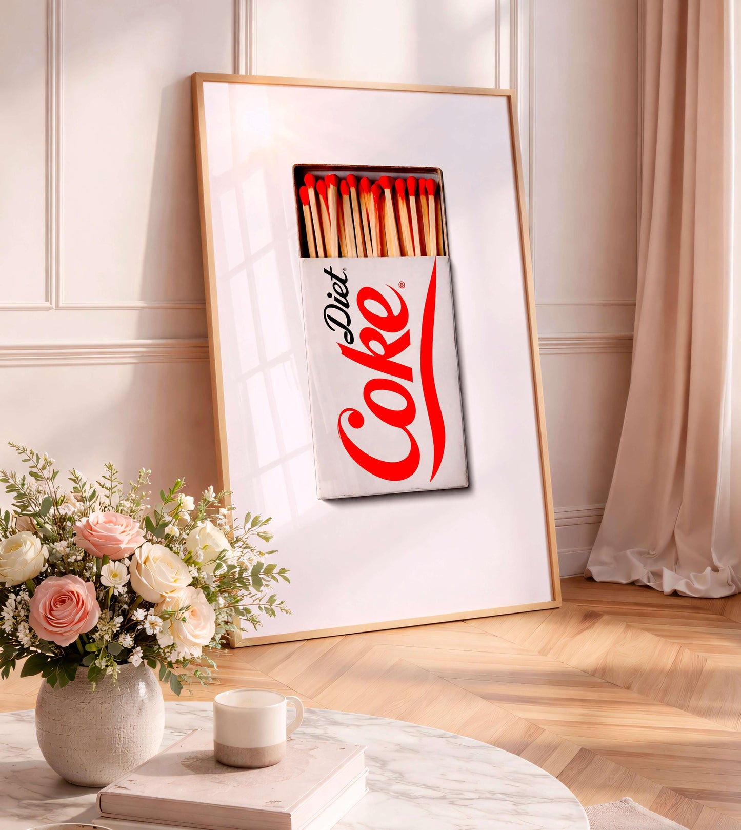 Diet Coke Poster, Retro Kitchen Wall Art, Minimalist Drink Print