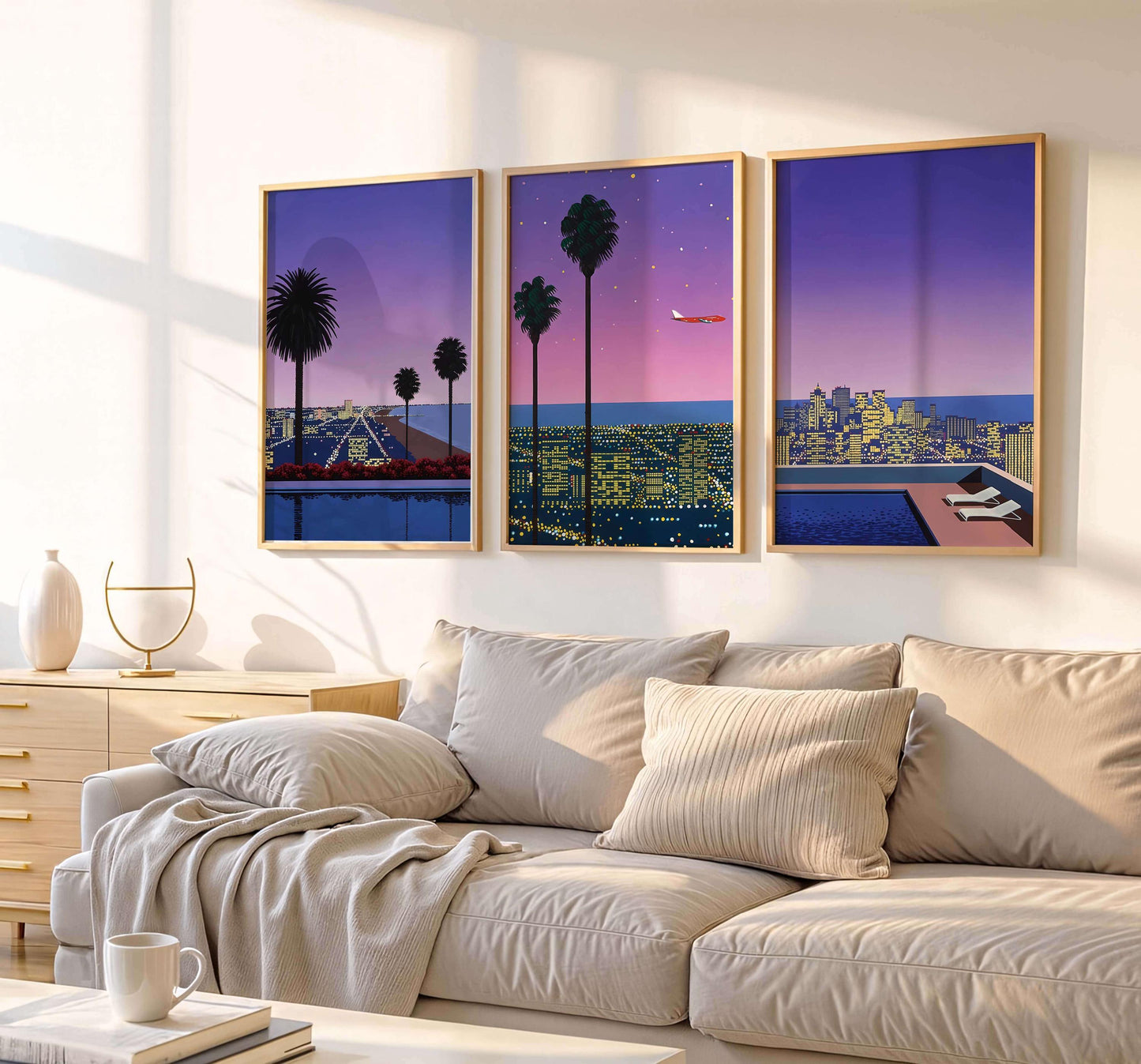 Hiroshi Nagai Set Of 3 Poster, Japanese Retro Poster, Wall Art Prints, Wall Decor