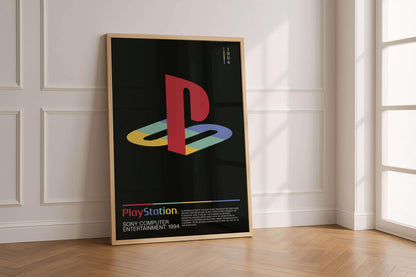 Playstation Logo Art Print Black, Modern Digital Poster For Gamers, Printable Ps Logo Wall Art