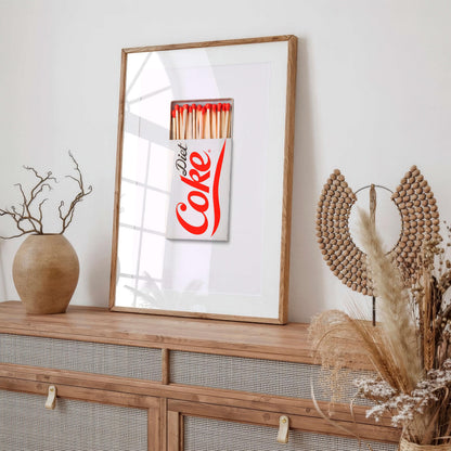 Diet Coke Poster, Retro Kitchen Wall Art, Minimalist Drink Print